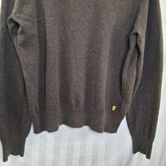 Lincs David Chu Men's Sweater Cotton Cashmere Elbow Patch Crew Neck Size L - Picture 6 of 16